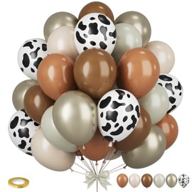 Western Cowboy Party Balloons,12 Inchs Black White Blush Brown Gold Balloons, Party Balloons for Birthday Baby Shower Engagements Weddings Anniversary Party Decorations