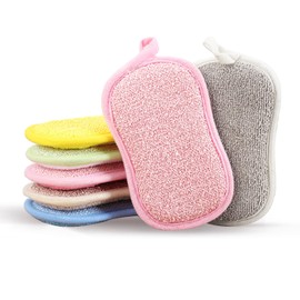 Multipurpose Dish Scrubber Sponges, 6 Pack Dual-sided Scrub Sponges, Dishwashing Sponges for Kitchen - Powerful High Density Microfibre With Non-Scratch Technology for Sink Pan Pot