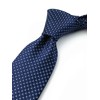 Elfeves Men's Classic Navy Blue Jacquard Woven Ties Check Pattern