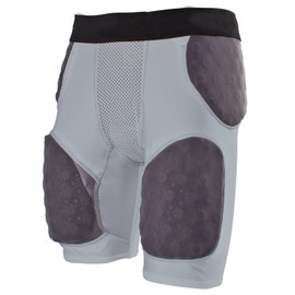 Cramer Thunder 5 Pad Football Girdle With Integrated Hip, Thigh and Tailbone Pads, Designed for Protection from High Impacts, High Hip Pad Coverage, Extra Thigh Padding Protection, Gray, X-Large