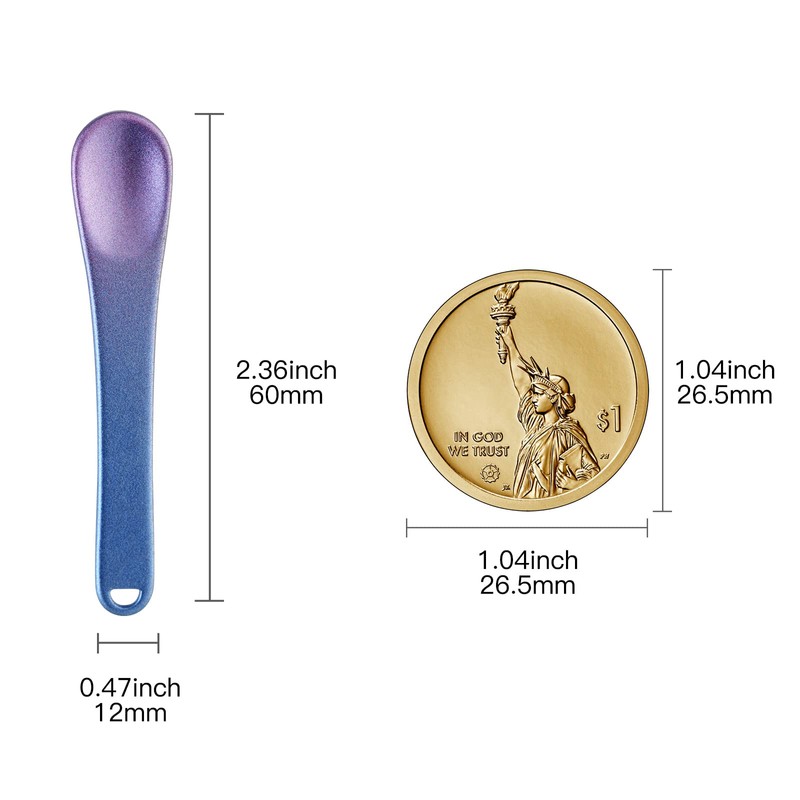 6 Pack Metal Makeup Spatula, Mini Spoon, Beauty Scoop for
