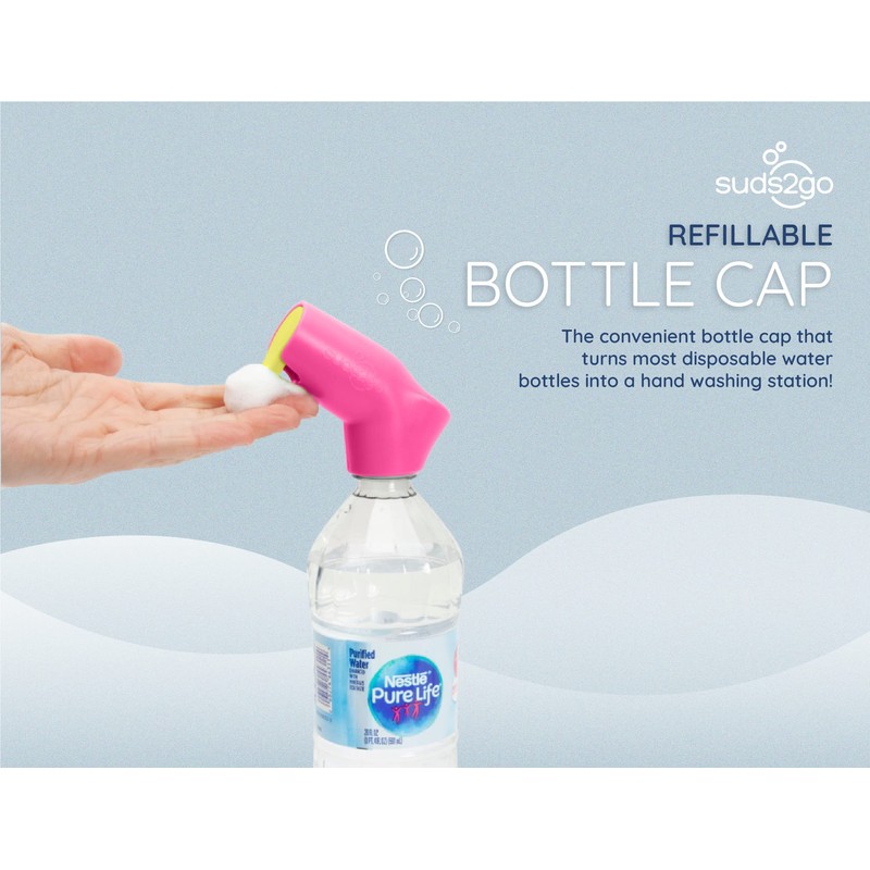 Suds2Go Refillable Caps, 2 Pack - Universal Fit Turns Most