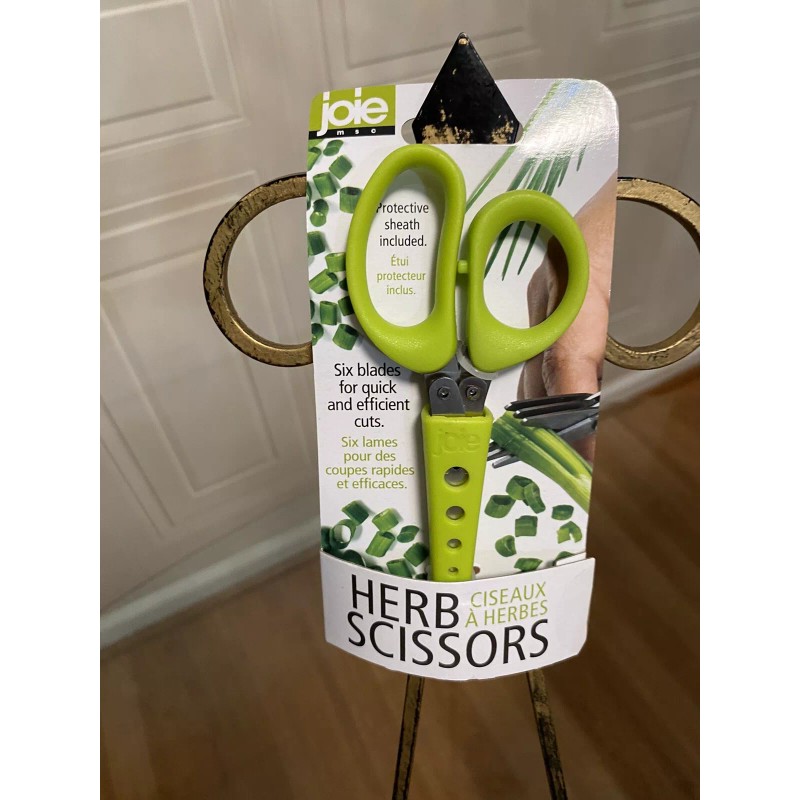 Joie Herb Scissors 6 Blade & Protective Sheath & Leaf
