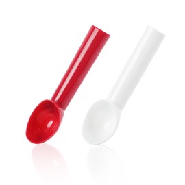 Plastic Ice Cream Scoops, Set of 2 (White Red)