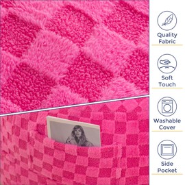 MAXYOYO Bean Bag Chair for Adults, Large 3 ft Bean Bag Chair with Foam Filling, Ultra Soft Fur Lazy Sofa for Living Room Bedroom, Machine Washable Cover