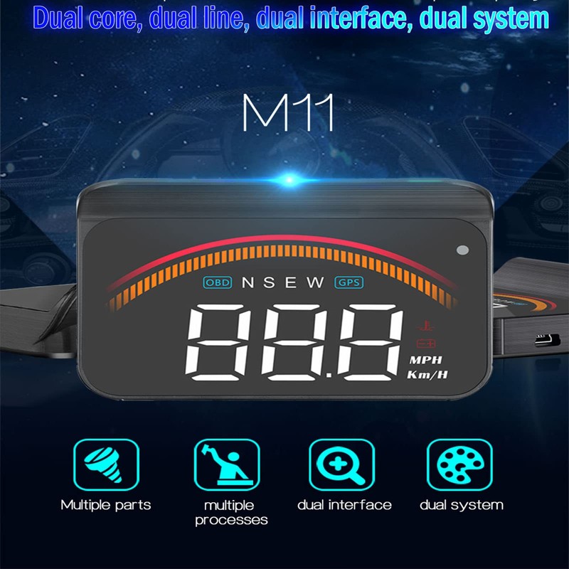 wiiyii Head Up Display M11， Hud Display Car with OBD