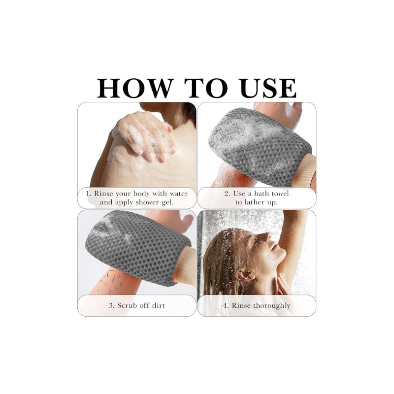 Juego Piezas Bolsa Jabón Malla Texturizada Guante Exfoliante Baño Manoplas