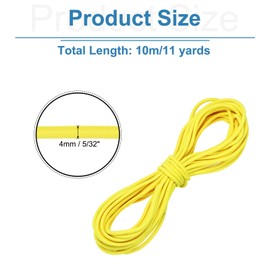 sourcing map Bungee Cord Elastic Cord Heavy Stretch String Rope 5/32" 11 Yards (4mmx10m) Elastic String for DIY Sewing Outdoor Camping Tie Down Hook Strap,Yellow