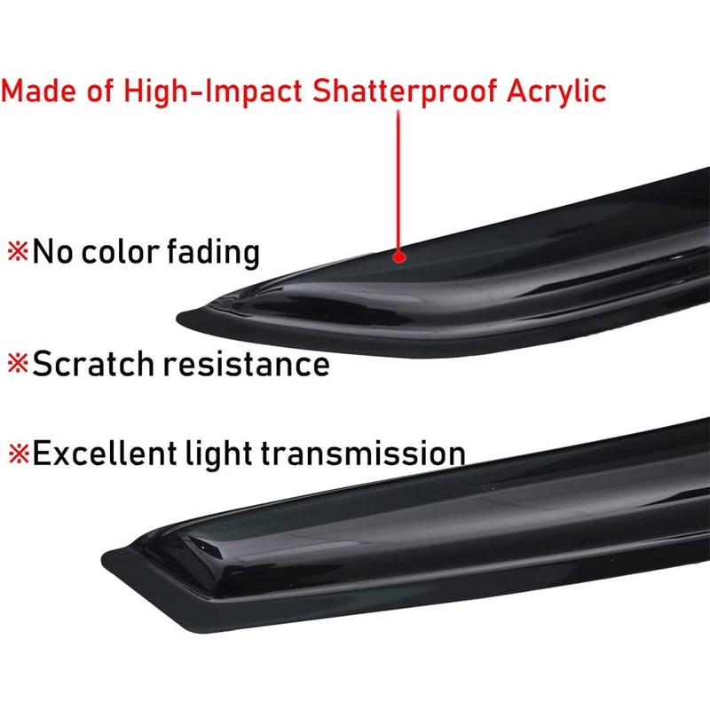 Lightronic Extra Durable Outside Mount Auto Vent Window Visor, Fits