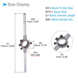 CoCud Die Stock Handle Set M4x0.5 Thread Die & 20mm OD / M3.5-M6 Die Wrench Tool Kit - (Application) For Thread Repair 1 Set