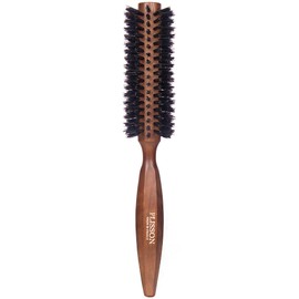 Plisson 12 Row 100% Wild Boar Round Hair Brush PB9500.12 Dark Wood
