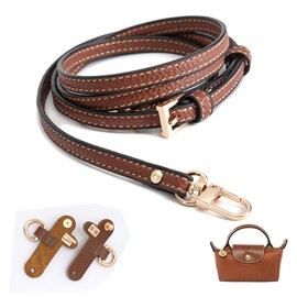 Purse Straps Replacement, Strap for Longchamp Pouch Leather Adjustable Purse Straps for Women's Mini Shoulder Bag Leather Handbag Crossbody Shoulder Strap Kit for Mini Tote Bag