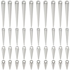SUNNYCLUE 1 Box 120Pcs Cone Charms Long Silver Spike Charms Gothic Tibetan Vintage Circular Goth Punk Style Spikes Charm for jewellery Making Charms Women DIY Necklaces Bracelets Earring Crafting