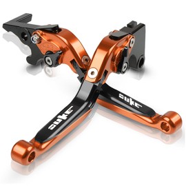 FREAXLL Duke 125 390 Brake Clutch Levers Set Foldable Extendable CNC Aluminium for Duke 125 390 200 250 2011-2015 2017 2018 2019 2020 (Orange/Black)