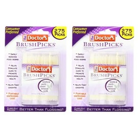 The Doctor's BrushPicks | Interdental Toothpicks | 275 Count | Pack of 2 | Safely Removes Food Debris