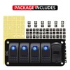 Purishion 4 Gang Rocker Switch Aluminum Panel with Voltmeter &