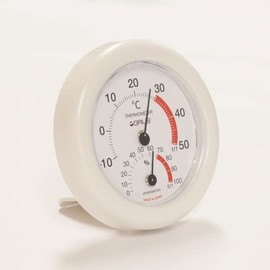 GRUS GRS110-WH Analog Thermometer/Hygrometer, White, Small