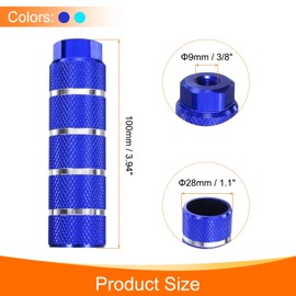 sourcing map 2 Pairs Bike Pegs Aluminum Alloy Rear Stunt Pegs Anti-Skid Stripe Back Seat Stands Fit 3/8" Axles for Mountain Bike, Blue & Sky Blue