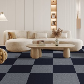 CUCOS Carpet Tiles Peel and Stick, Squares Carpet Floor Tile 12” x 12”, Soft Padded Carpet Tiles, Self Adhesive Carpet 10 Tiles Per box/10Sq Ft