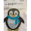 HOLIDAY TIME CHRISTMAS PENGUIN STICKER GEMSTONE GLITTER HAPPY PENGUIN