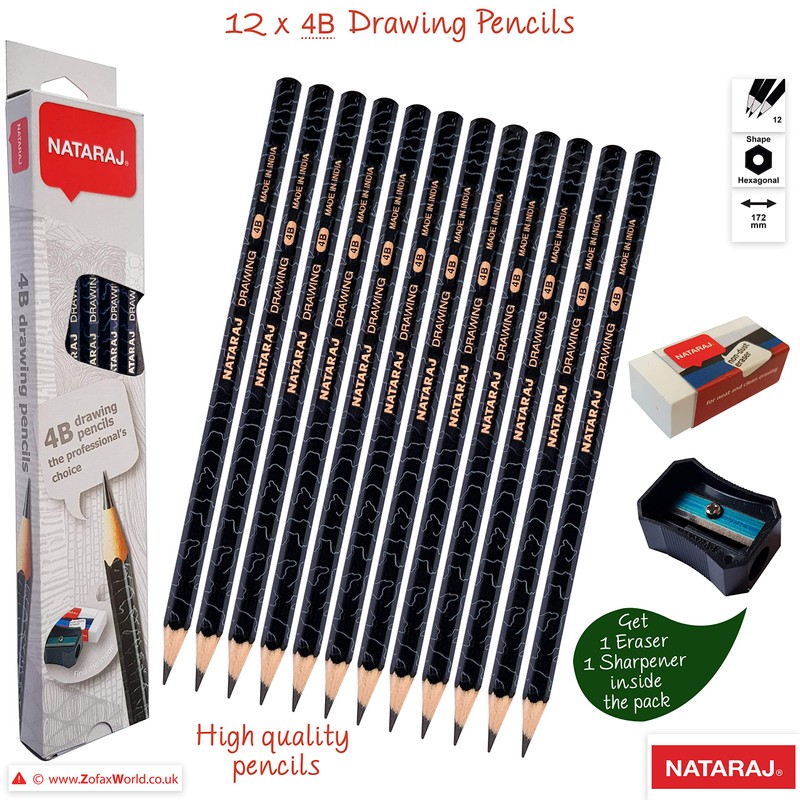 NATARAJ Professional Artist Drawing Pencils Pack Draw Sketch Tone Shade
