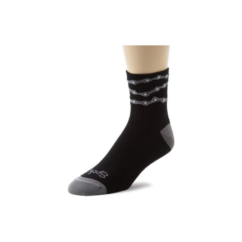 SockGuy Chains 3IN - Calcetines de ciclismo, Negro, 5-9