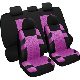 VarCozy - Juego completo de fundas de asiento de coche, banco delantero y trasero dividido para coche, tela universal, SUV, sedán, furgoneta,