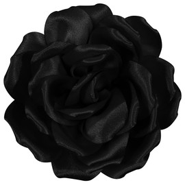 Mecool Haircut Large Rose Brooch Flower Headflower Hair Clip Girls Wedding Party Accessories Black