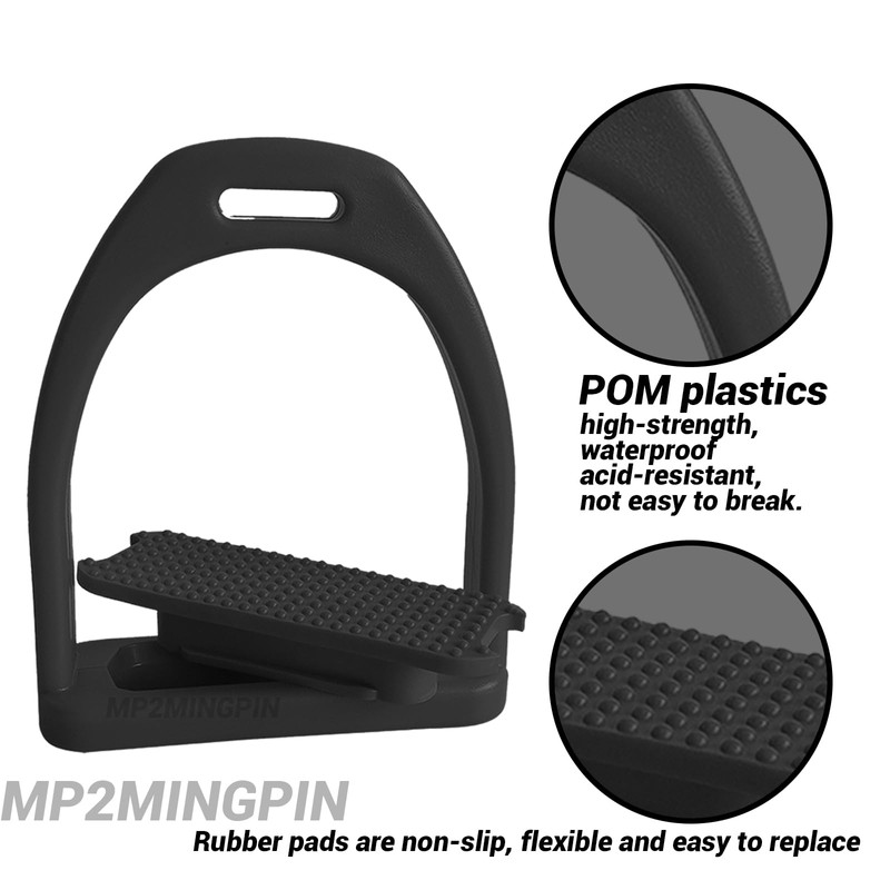 MP2MINGPIN Lightweight POM Plastic Stirrups, Rust-Resistant and Comfortable Equestrian Stirrups,