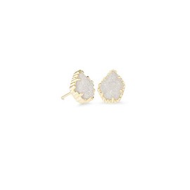Kendra Scott Tessa Stud Earrings for Women, Fashion Jewelry, 14k Gold-Plated Brass, Iridescent Drusy