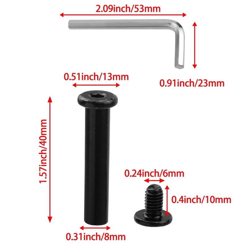 Savagrow 20 Sets M6 x 40mm Binding Post Screws Hex