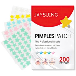200PCS Parches para Acne,Pimple Patch, Parches para Espinillas, lindas Cubiertas de Estrellas para Granos, para Todos Los Tipos de Piel (Rojo)