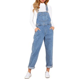 LookbookStore overalls for women loose fit denim overalls for women jean overalls blue overall dress for women denim jeans outfit work disco cowgirl outfit Size Large Size 12 14