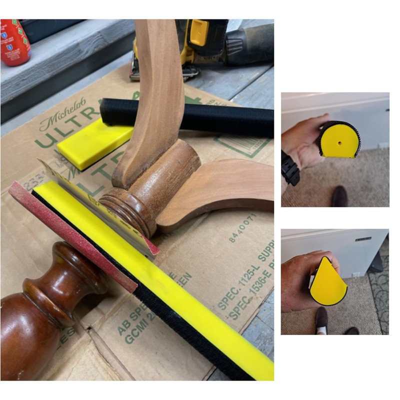 7-Piece Sanding Block Set Yellow for Fine Processing - Hand