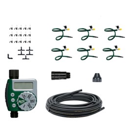 Orbit 56318 Hanging Basket Drip Irrigation Drip Watering Kit with 1-Outlet Digital Hose Faucet Sprinkler Timer