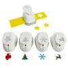 Motivstanzer Set of 5 Christmas 2.54 cm, White, 5X 2,54