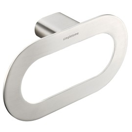 simpletome Towel Holder for Bathroom Wall Hand Towel Ring Never Rust Zinc Alloy Simple Modern Design (Brushed Nickel)