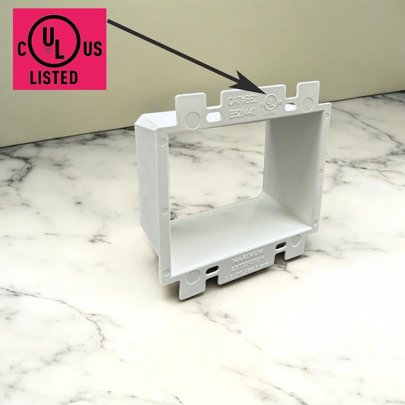 iMBAPrice BE2-2 2-Gang White Electrical Box Extender, UL Listed, 2-Pack
