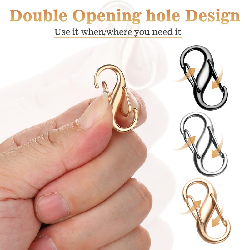 COMNICO Zipper Lock Clips, 9 PCS Alloy Double Opening Theft