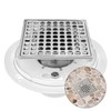 Uni-Green Chrome 4 Inch Square Shower Drain with PVC Flange