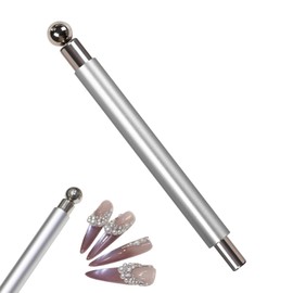 FamGift Nail Magnet, Cat Eye Magnet, Multifunctional Strong Cylindrical Magnet Suction DIY Self Nail Salon Studio Home Magnetic Gel Cat Eye Effect for Beginners(Silver)