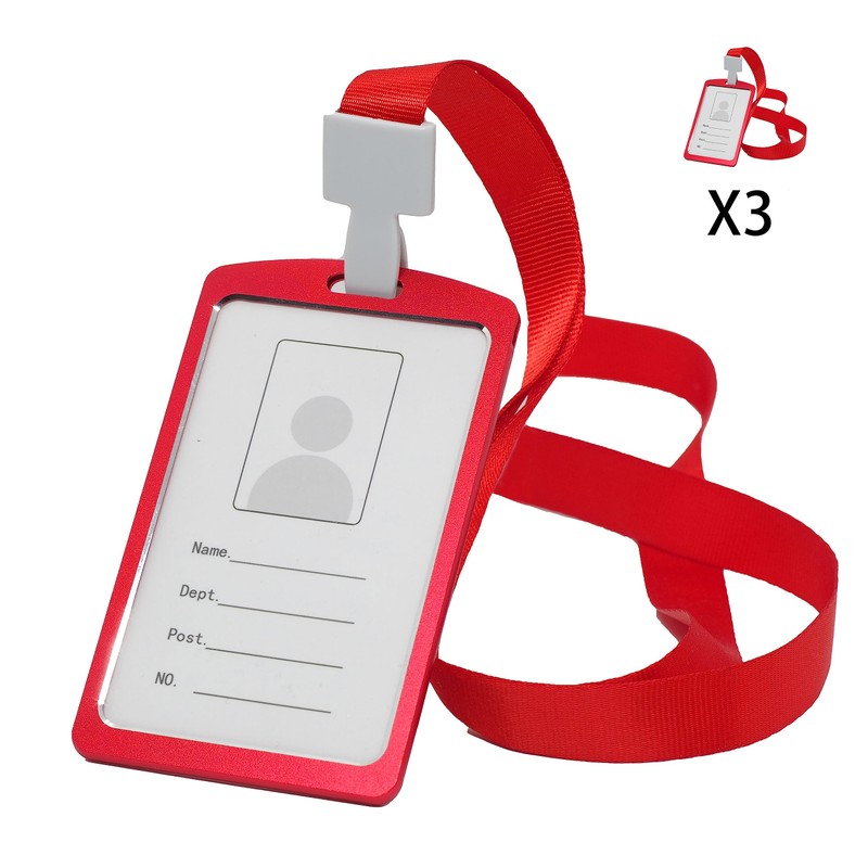 BAWAKO Aluminium ID Card Holder with Neck Strap, ID Card