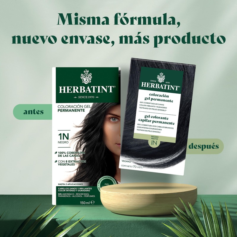 Herbatint Coloración Gel Permanente para Cabello 1N Negro - 170