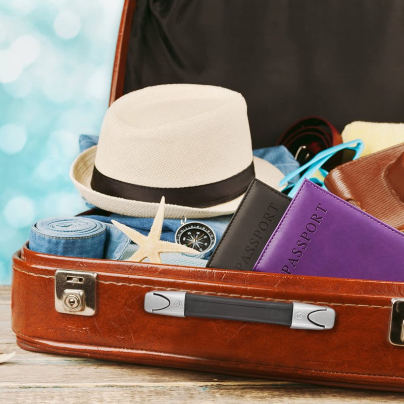 2 Pcs Luggage Handle Replacement 23cm Black Long Strap Grip