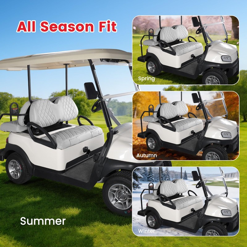Golf Cart Seat Covers Front & Rear Sets 2 PCS