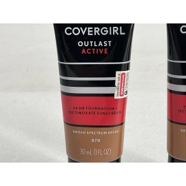 COVERGIRL 2 PACK Covergirl Outlast Active 24 HR Foundation + SPF20 870 Toasted Almond NWOB