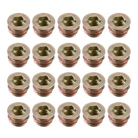 sourcing map Furniture Threaded Insert Nuts Zinc Alloy M6 Internal Threads 8mm Length 50pcs