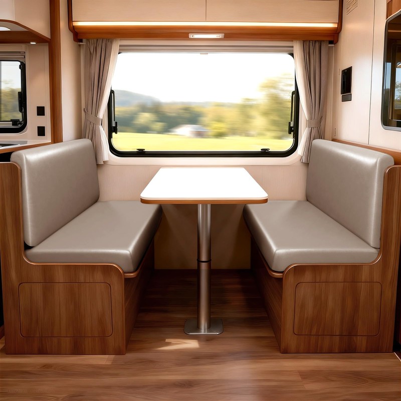 SearchI PU Leather RV Dinette Cushion Covers, Stretch Camper Cushion