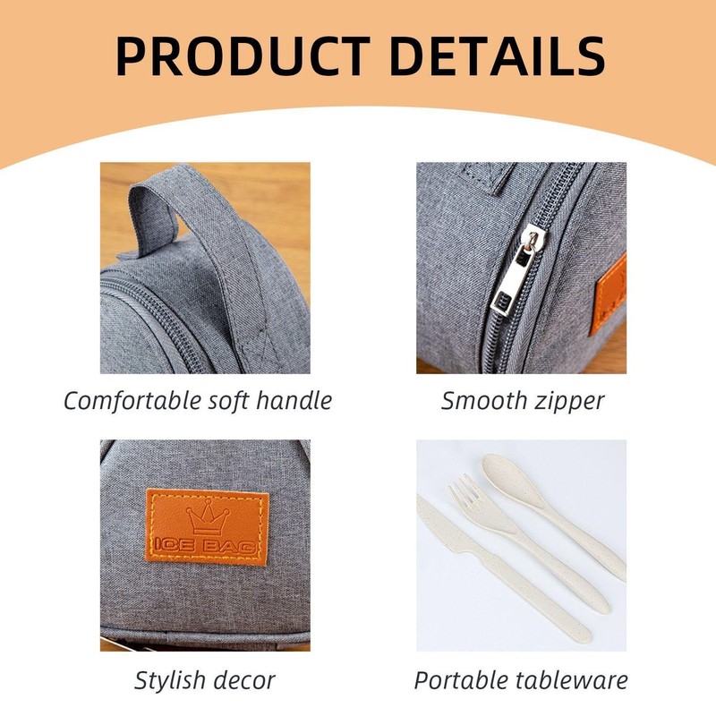 WUFGWBD 1 Small Rice Ball Bag, 1 Set of Cutlery,