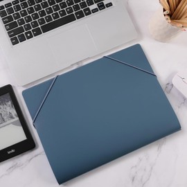 SKYDUE A4 Document Folder, Expanding Folder A4 with 5 Pockets and 2 Compartments for Presentation, DIN A4 Folder, Folder System and 2 Elastic Bands, A4 Folder (Blue)